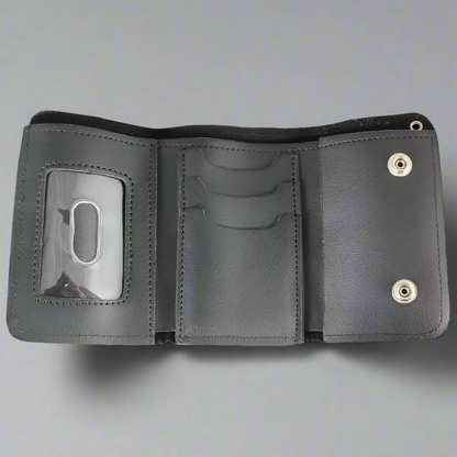 Open Road Men's Chrome Plated Chain Leather Wallet