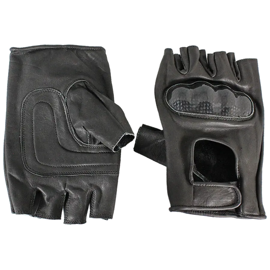 Open Road Men's Fingerless  Leather Motorcycle Gloves