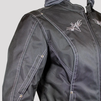 Open Road Women's Zip-Out Hoodie Reflective Textile Motorcycle Jacket