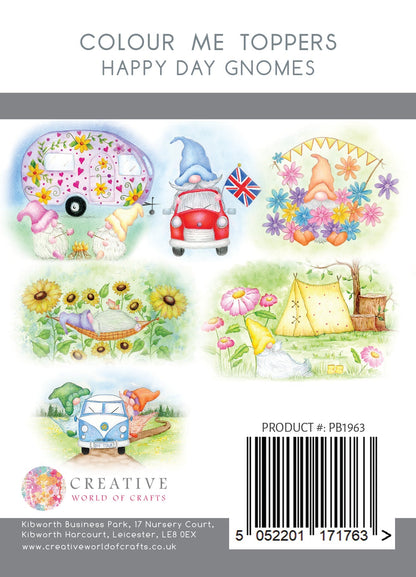 The Paper Boutique Happy Day Gnomes Colour Me Toppers Collection