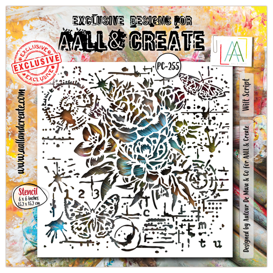 AALL and Create - 6"x6" Stencil - Wilt Script