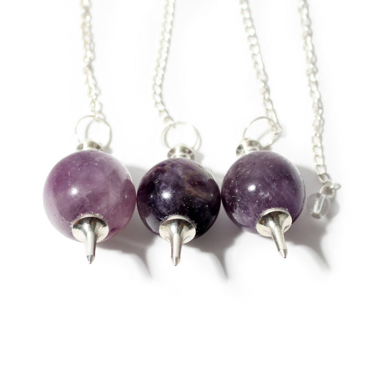 Amethyst Ball and Point Pendulum - 3 Pack