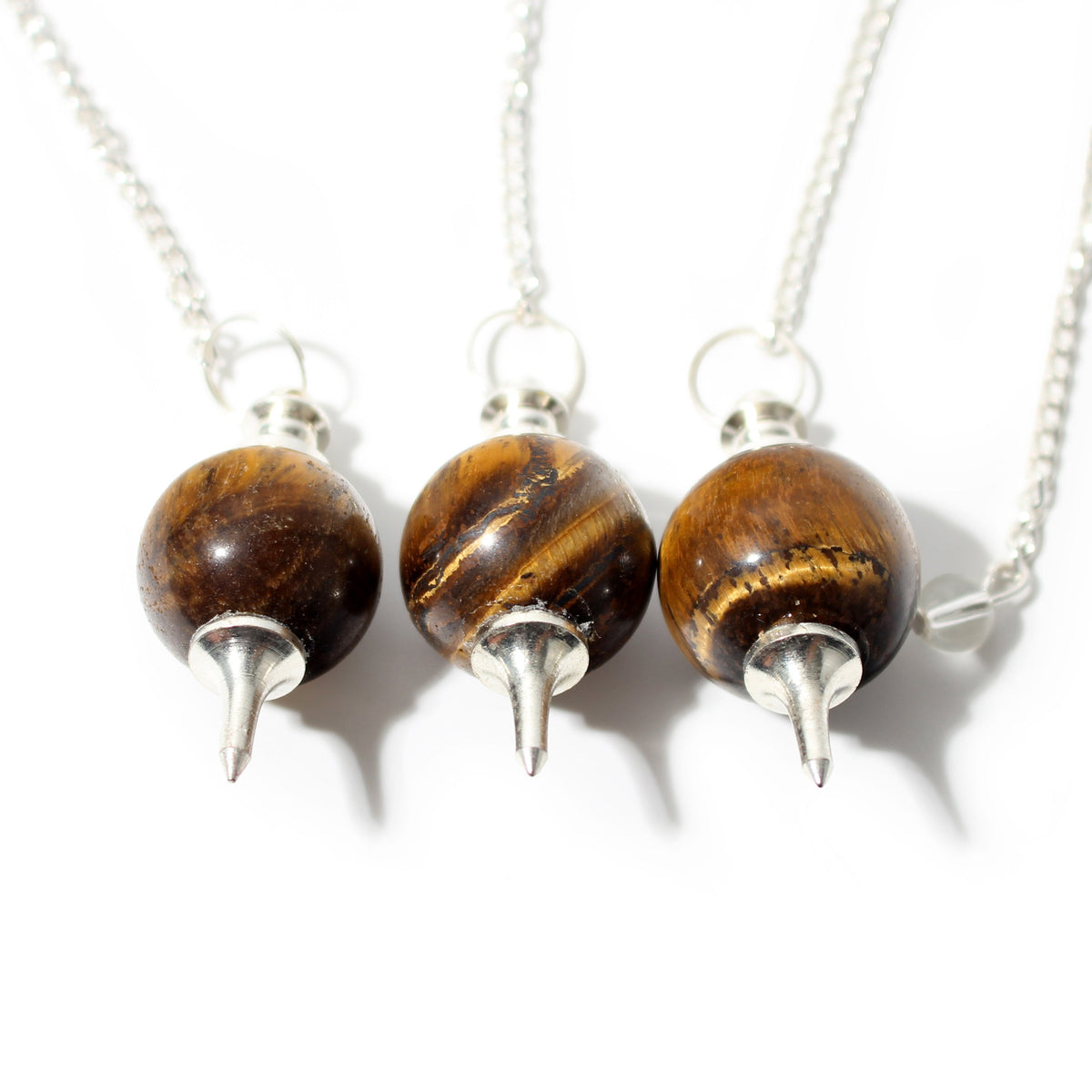 Gold Tiger Eye Ball and Point Pendulum - 3 Pack