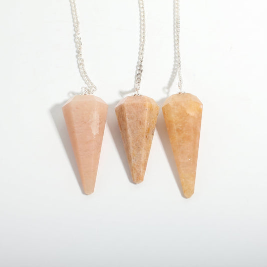 Peach Aventurine Pendulum 6 Facet & Bead - 3 Pack