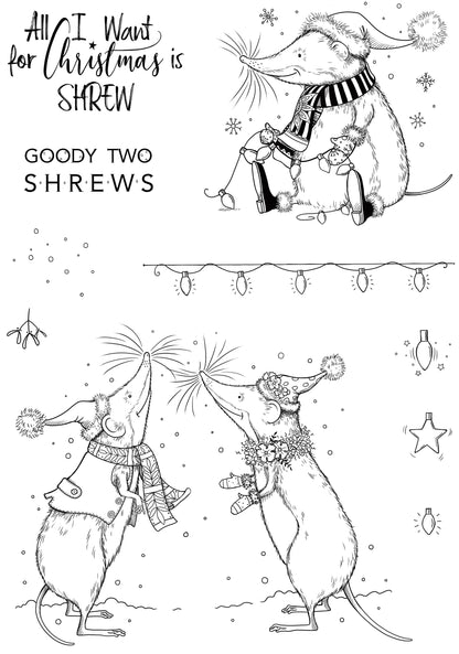 Pink Ink Designs All I Want For Christmas Is Shrew 6 in x 8 in Clear Stamp Set