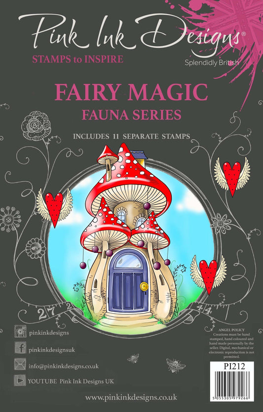 Pink Ink Designs Fairy Magic 6 in x 8 in Clear Stamp Set