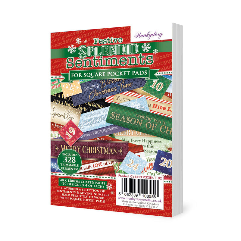 Festive Splendid Sentiments for Square Pocket Pad