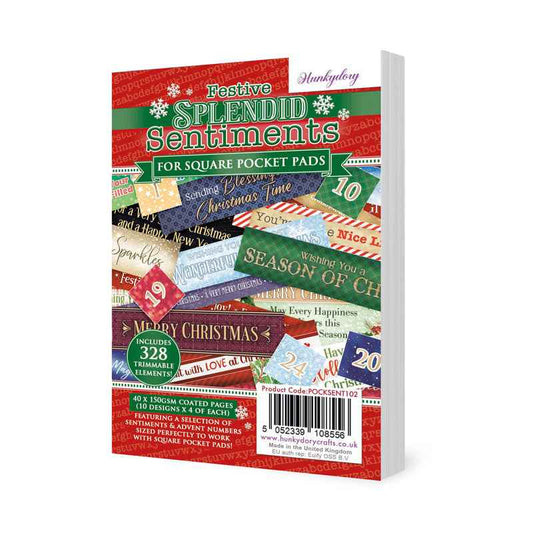 Festive Splendid Sentiments for Square Pocket Pad
