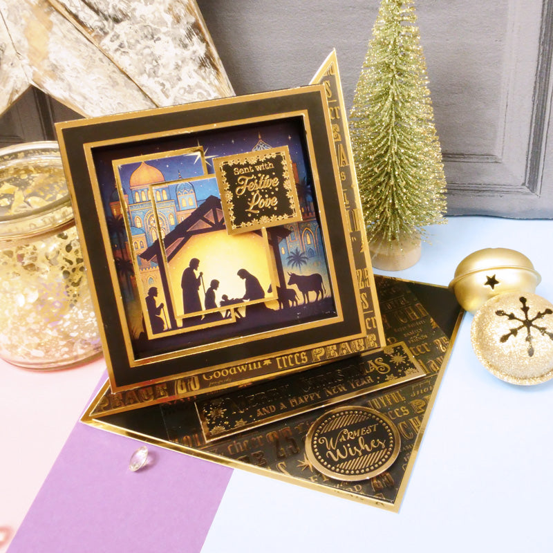 Festive Square Pocket Pad Apertures - Rich Gold