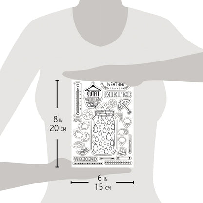Ciao Bella Clear Stamp Set 6"x8" BuJo Weather
