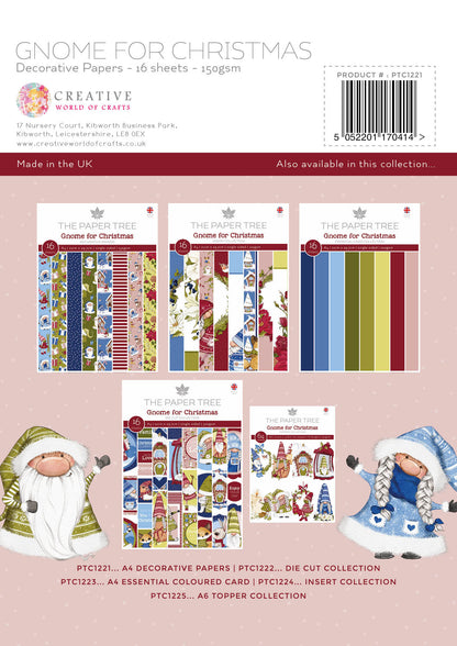 The Paper Tree Gnome for Christmas A4 Backing Papers