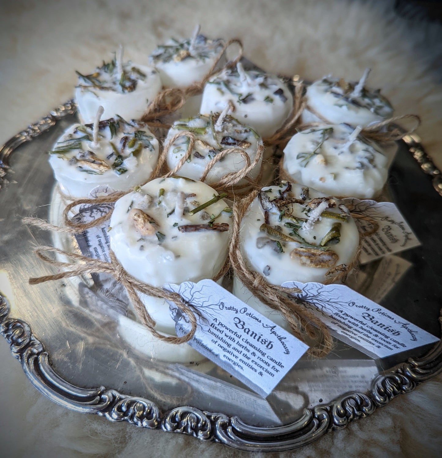 Banish Ritual Herbal Votive Candle