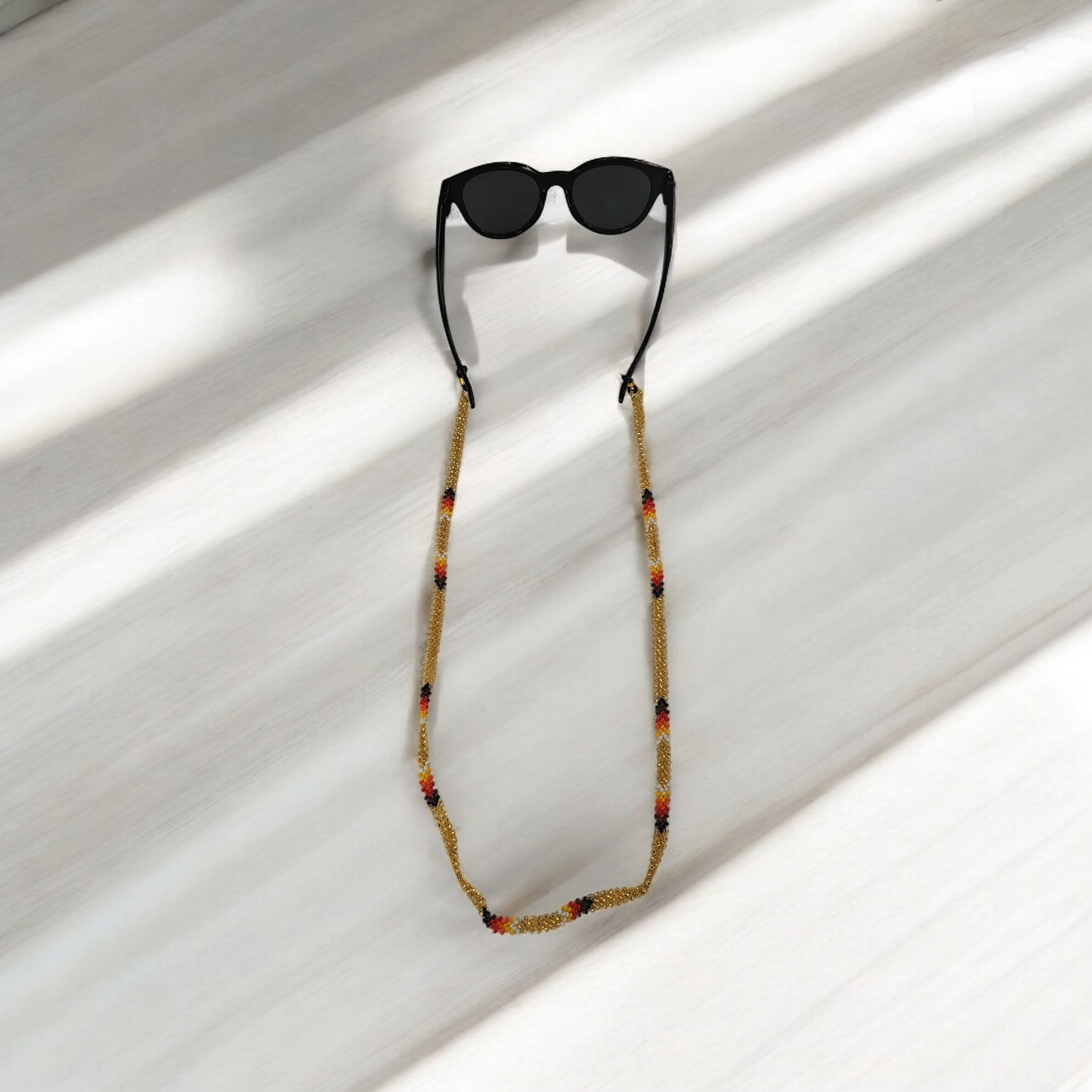Artisan Handwoven Glasses Chain (Camel Brown)
