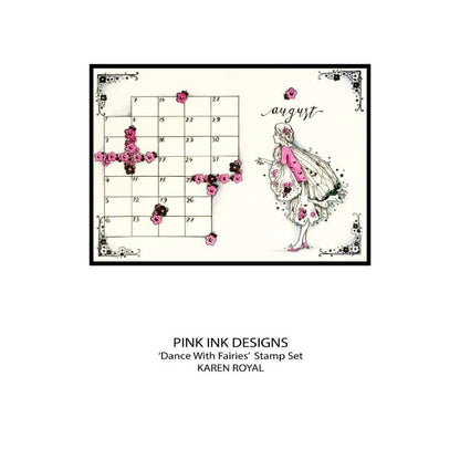 Pink Ink Designs Dance With Fairies 6 in x 8 in Clear Stamp Set