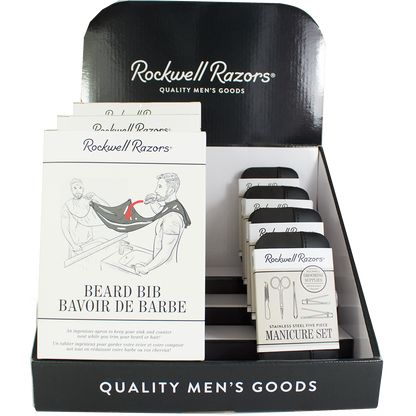 Rockwell Razors Beard Bib and Manicure set Display Bundle