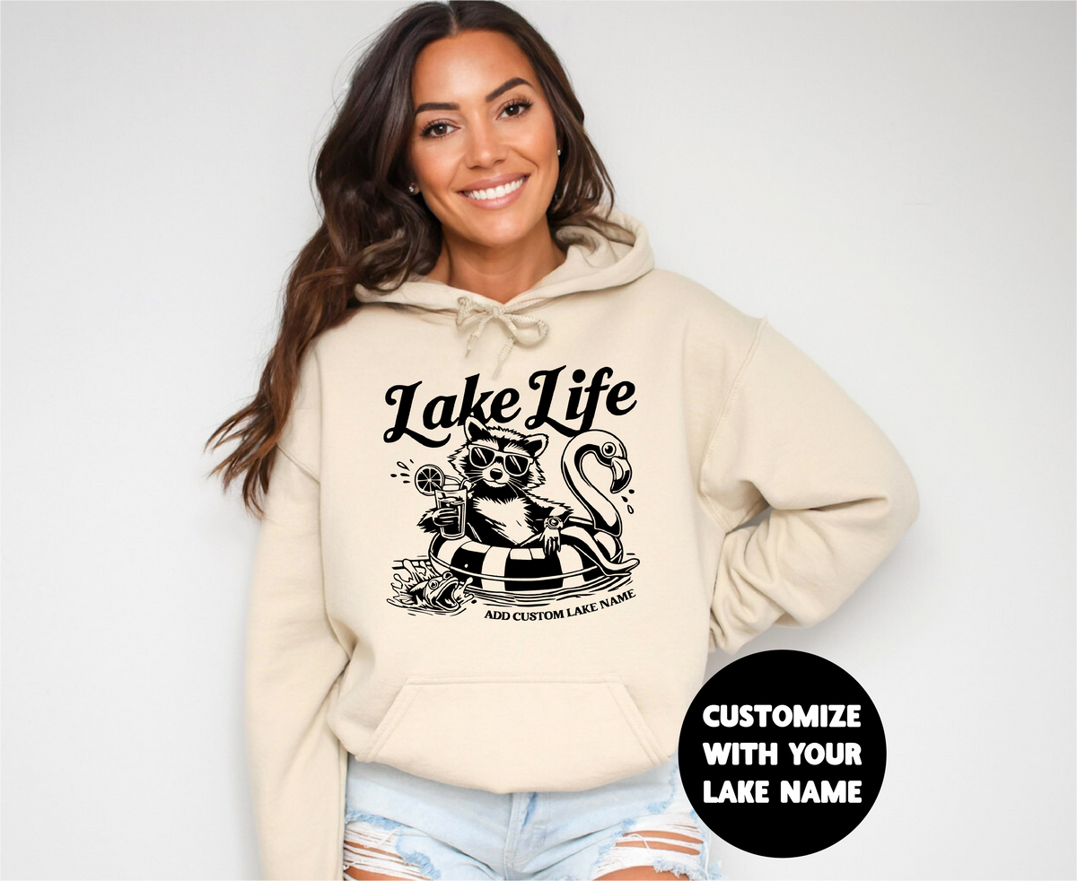 Racoon Lake Life Personalized Hoodie | Lake Clothing | Custom Clothing
