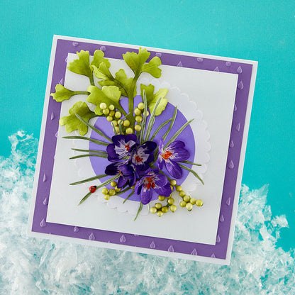 Crocus and Ladybugs Etched Dies from the Snow Garden Collection by Susan Tierney-Cockburn