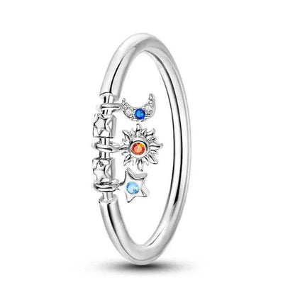 925 Sterling Silver Celestial Charm Ring