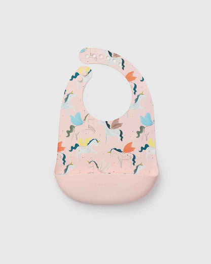 Silicone Bib Printed - Unicorn Ballet