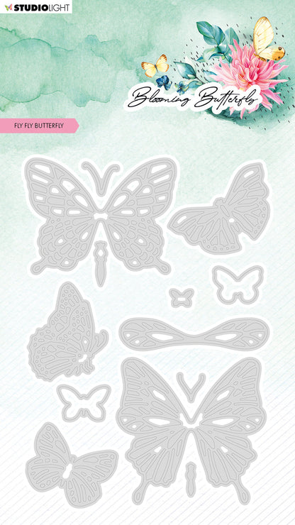SL Cutting Die Fly Fly Butterfly Blooming Butterfly 96x138x1mm 13 PC nr.484
