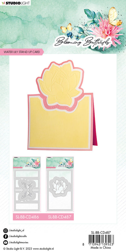 SL Cutting Die Water Lily Card Blooming Butterfly 165x100x1mm 7 PC nr.487