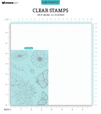 SL Clear Stamp Blooming Butterfly Blooming Butterfly 93x136x3mm 7 PC nr.357