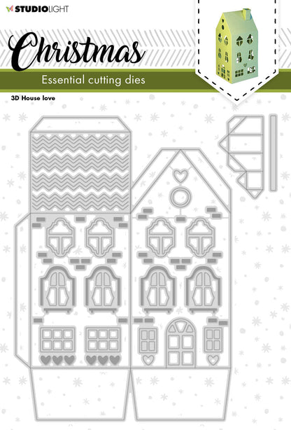 SL Cutting Dies Christmas 3D House Love Essentials 145x169x1mm 3 PC nr.242