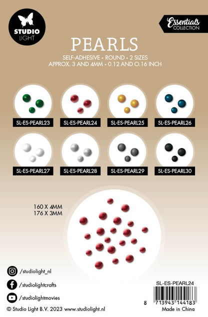 SL Self-Adhesive Pearls Red Pearls Essentials105x160x4mm 336 PC nr.24