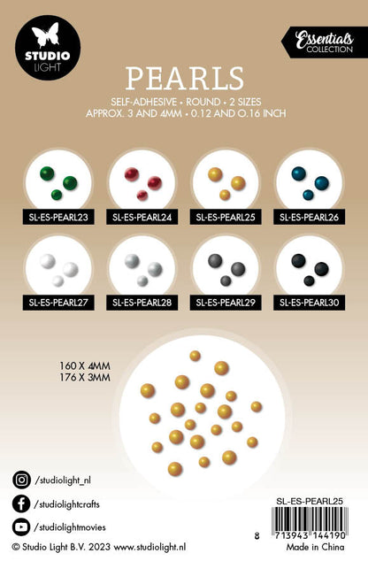 SL Self-Adhesive Pearls Gold Pearls Essentials105x160x4mm 336 PC nr.25