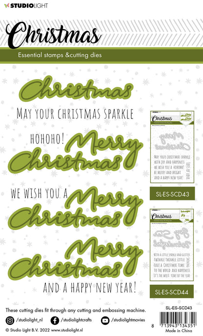 SL Stamp & Cutting Die Christmas Sentiments Essentials 138x178x3mm 11 PC nr.43