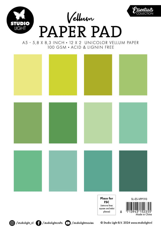 SL Vellum Paper Pad Unicolor Paper Essentials 24 SH
