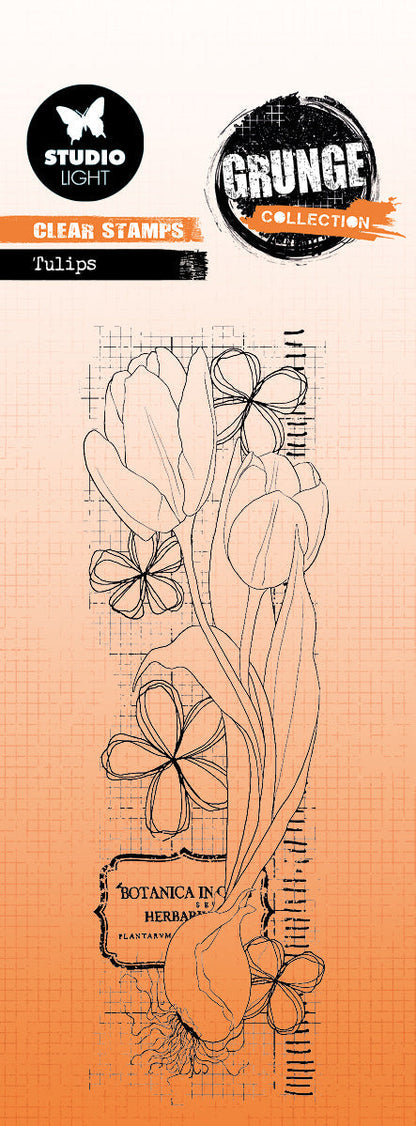 SL Clear Stamp Tulips Grunge Collection 45x140x3mm 1 PC nr.394