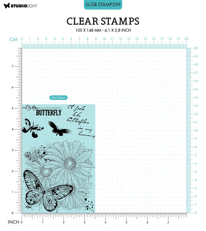 SL Clear Stamp Butterflies Grunge Collection 89x132x3mm 5 PC nr.399