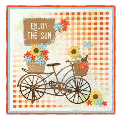 SL Cutting Dies Sunflower Bicycle Sunflower Kisses 101x133x1mm 18 PC nr.526