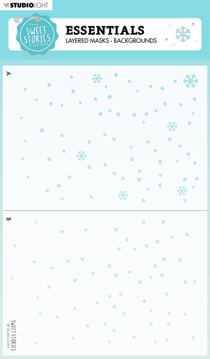 SS Mask Background Snowfall Sweet Stories 210x150x1mm 1 PC nr.140