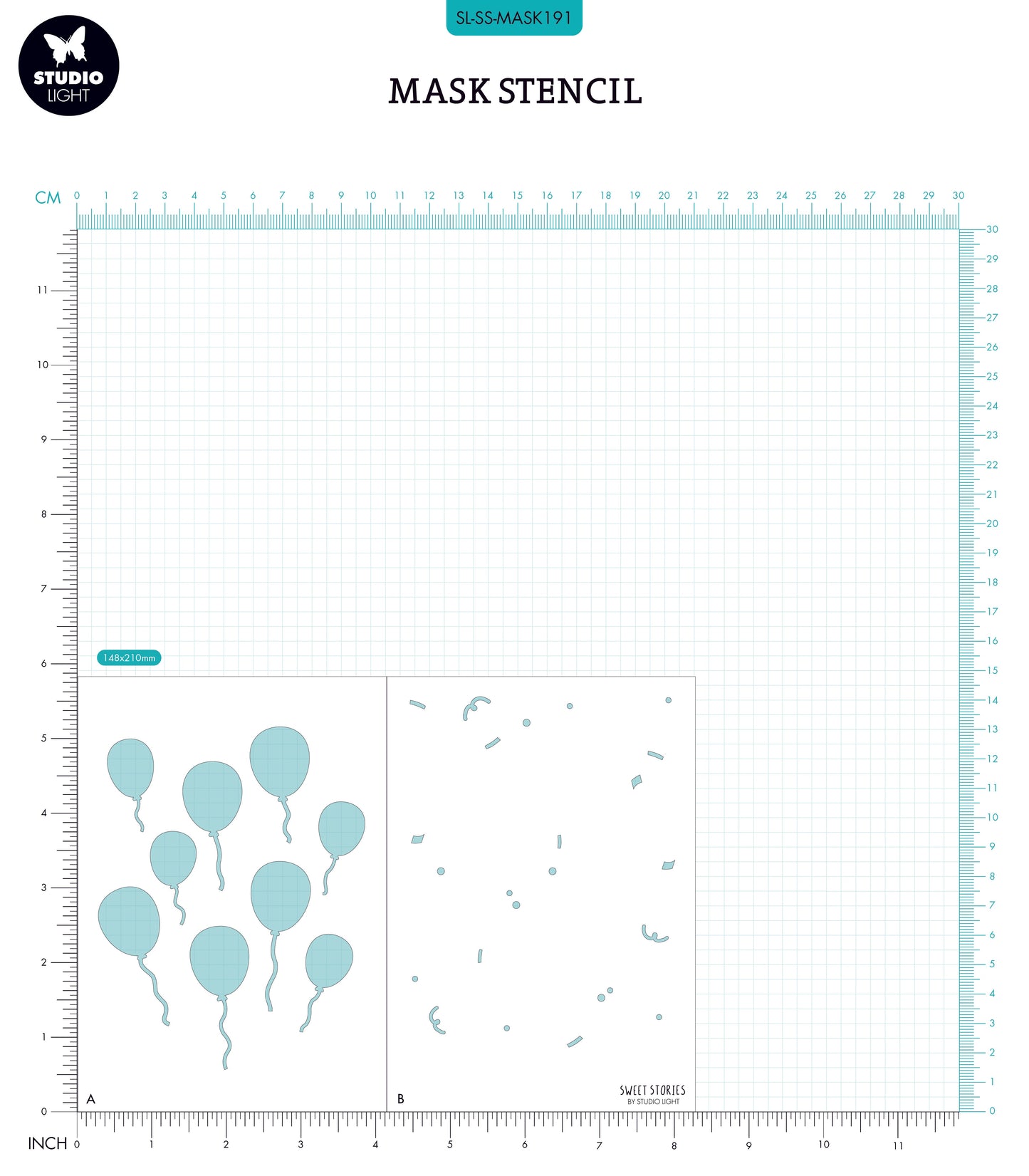 SL Mask Balloons Sweet Stories 150x210x1mm 1 PC nr.191