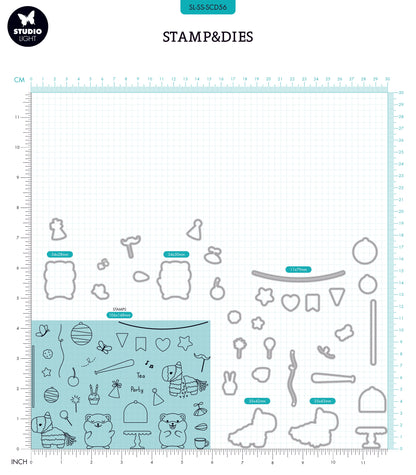 SL Stamp & Cutting Die Tea Party Sweet Stories 154x223x1mm 70 PC nr.56