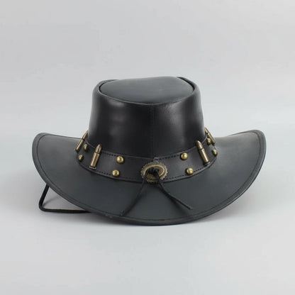 Shapeable Cowboy Hat with 12 Gauge Bullet Slice & Embellishments