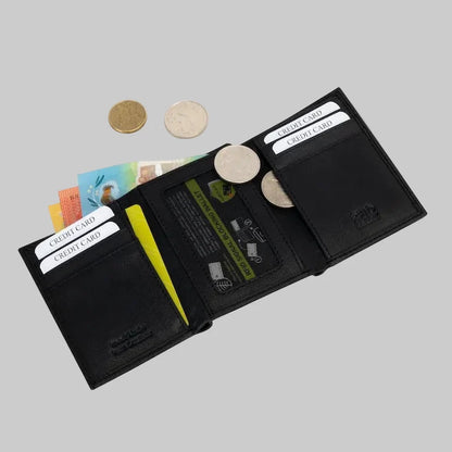 Greenwood Leather Men’s Tri-Fold RFID Wallet