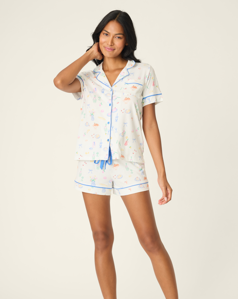 Whimsy Parisian Picnic Short PJ Set