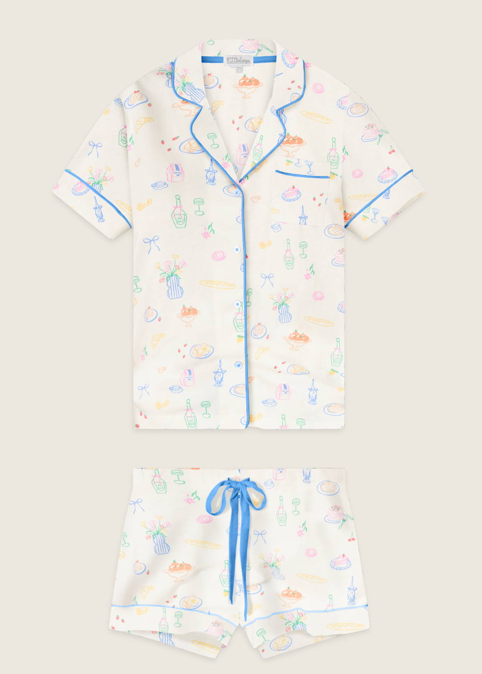 Whimsy Parisian Picnic Short PJ Set