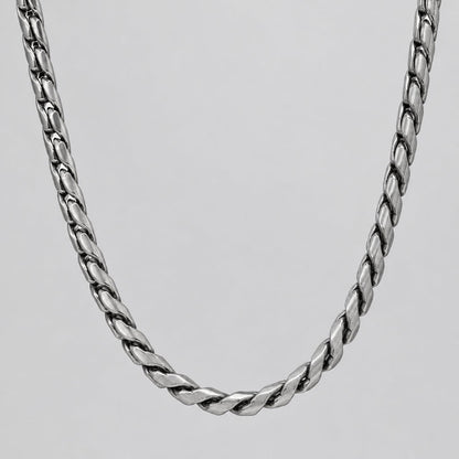 SteelTime Men's Oxidized Stainless Steel Fancy Link Chain Necklace
