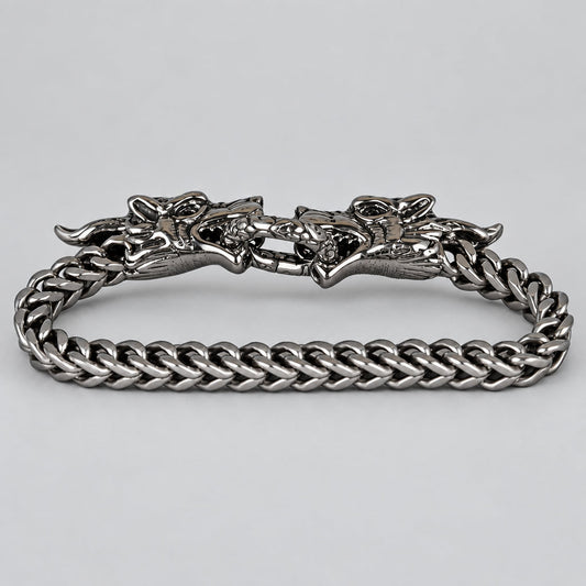 Steeltime Men's Dragon Head Stainless Steel Bracelet