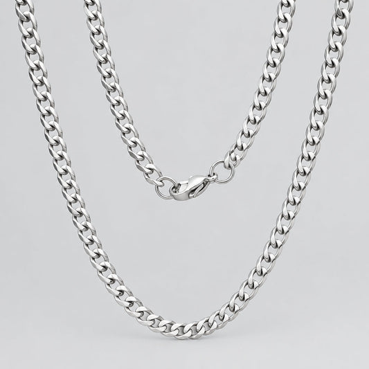 Steeltime Slim Cuban Chain Necklace | Stainless Steel Chain