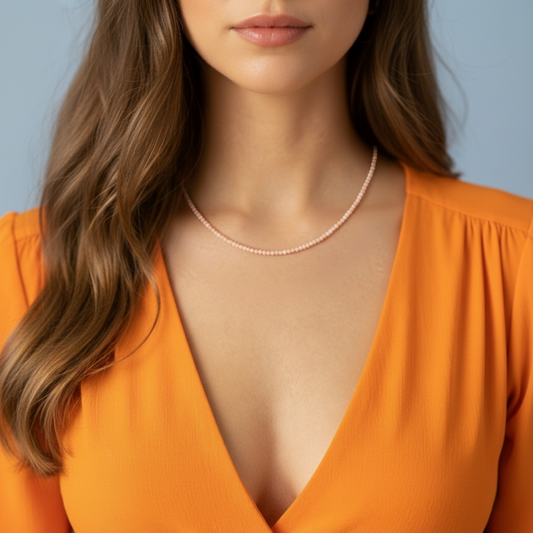 Sunstone Bead Necklace - 2-3mm