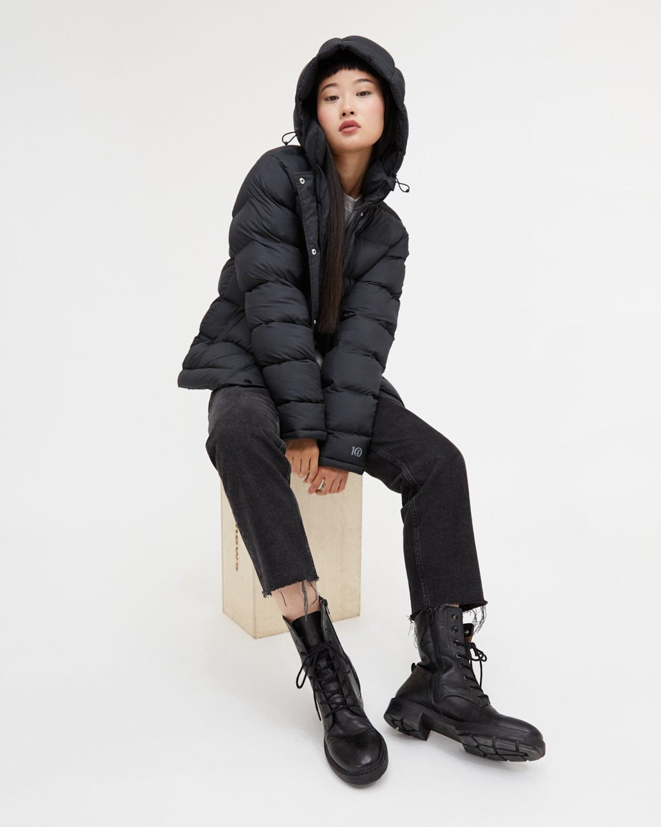 Ungeschlechtliche Cloud Shell Mid-Length Pufferjacke