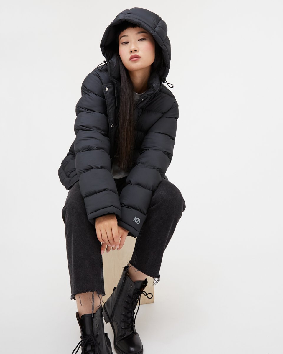 Ungeschlechtliche Cloud Shell Mid-Length Pufferjacke