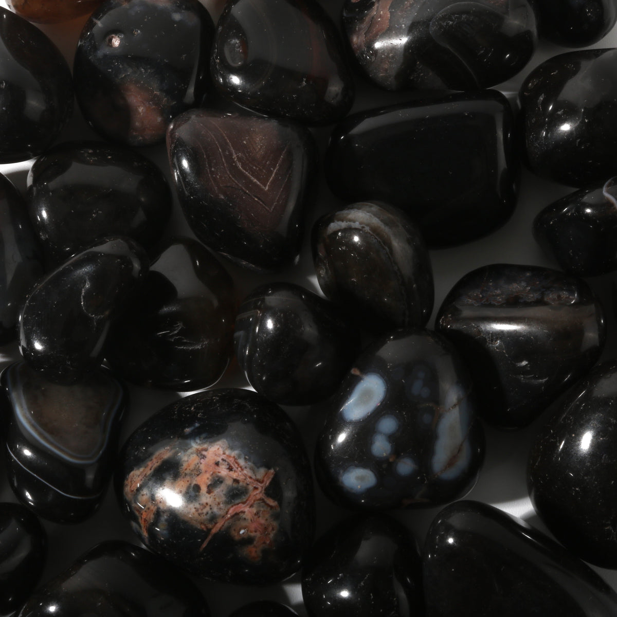 Agate Black Tumbled Stones
