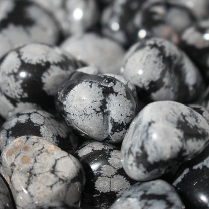 Obsidian Snowflake Tumbled Stones