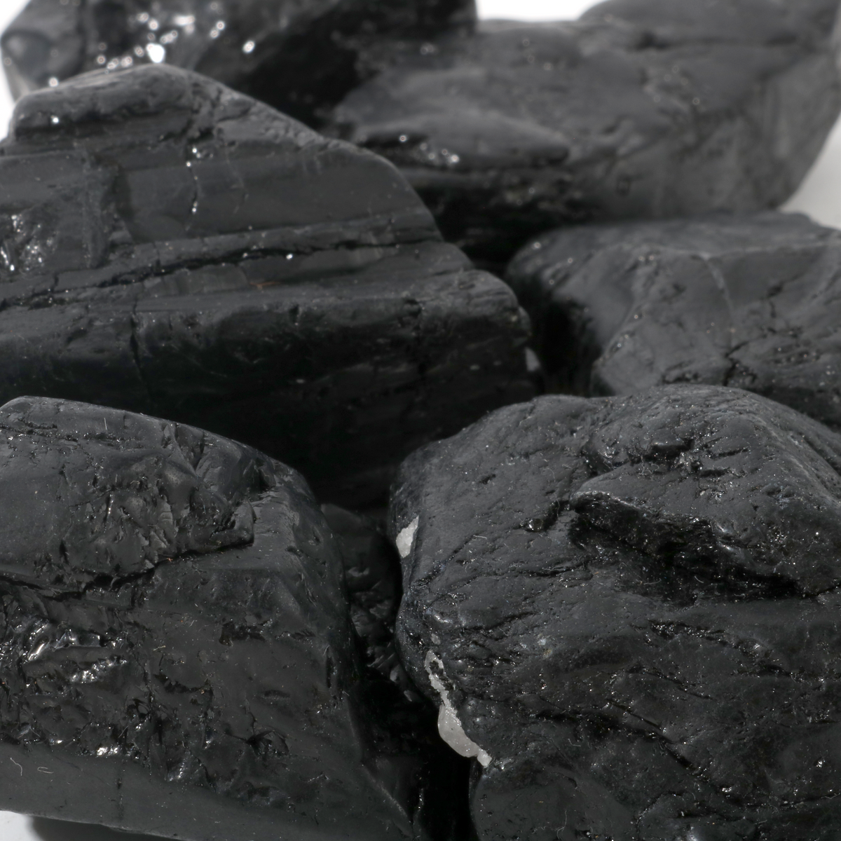 Black Tourmaline Tumbled Stones A - Free Form - 1lb
